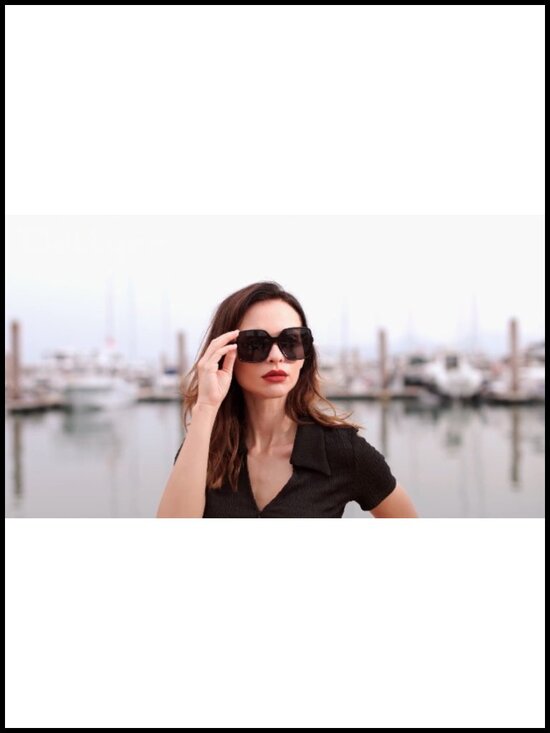 Oversized Square Sunglasses UV400 Protection Unisex Fashion Shades main image 3